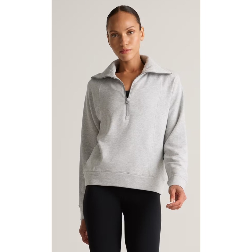 Quince Womens SuperSoft Fleece Half Zip Clean girl Athleisure